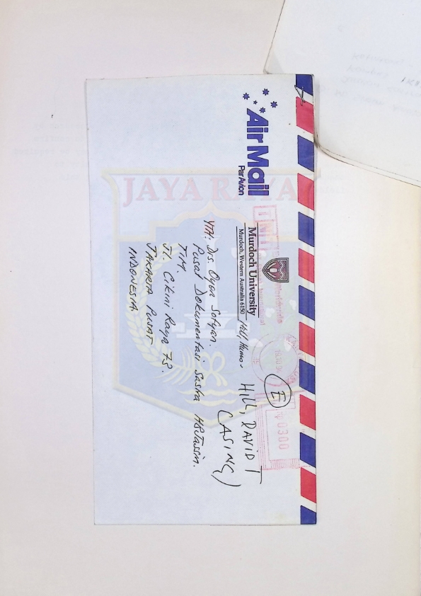 Surat dari David T. Hill untuk Oyon Sofyan (12 Oktober 1994)