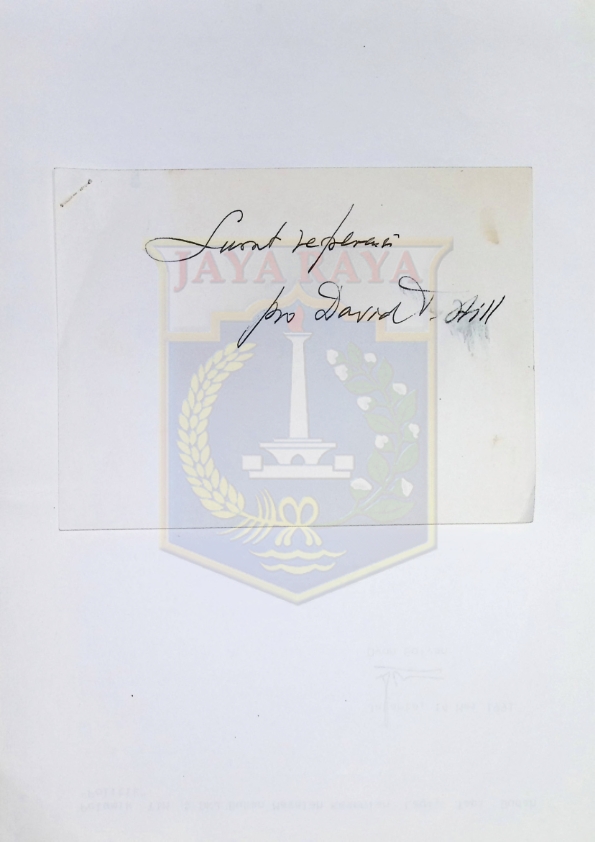Kumpulan catatan tulisan tangan H.B. Jassin terkait David T. Hill