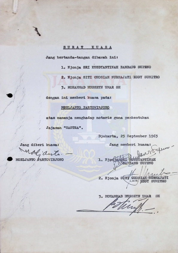 Kumpulan surat kuasa Yayasan Sastra