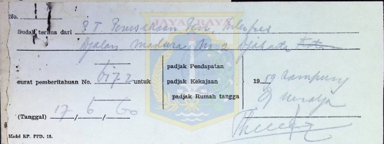Surat tanda terima PT. Perusahaan Penerbit Interpress