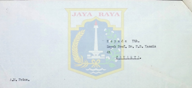 Surat tulisan tangan A.M. Fatwa untuk H.B. Jassin (7 Juli 1977)