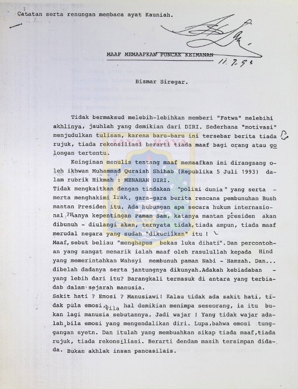 Maaf memaafkan puncak keimanan