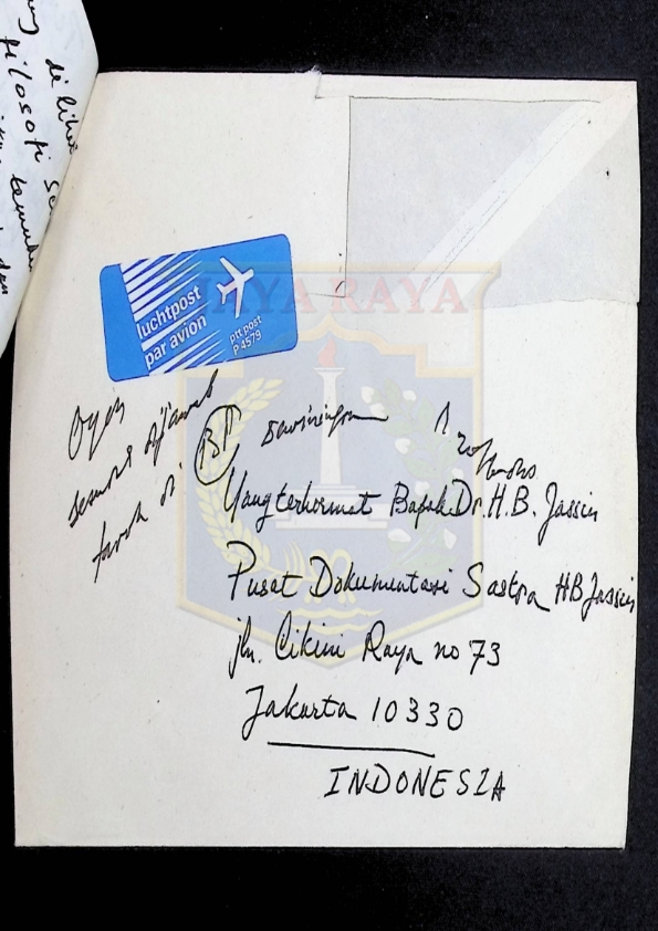 Surat dari Dewiningrum kepada H. B. Jassin (16 Juni 1988)