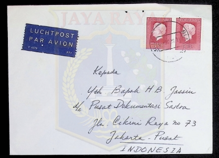 Surat dari Dewiningrum kepada H. B. Jassin (10 September 1980)