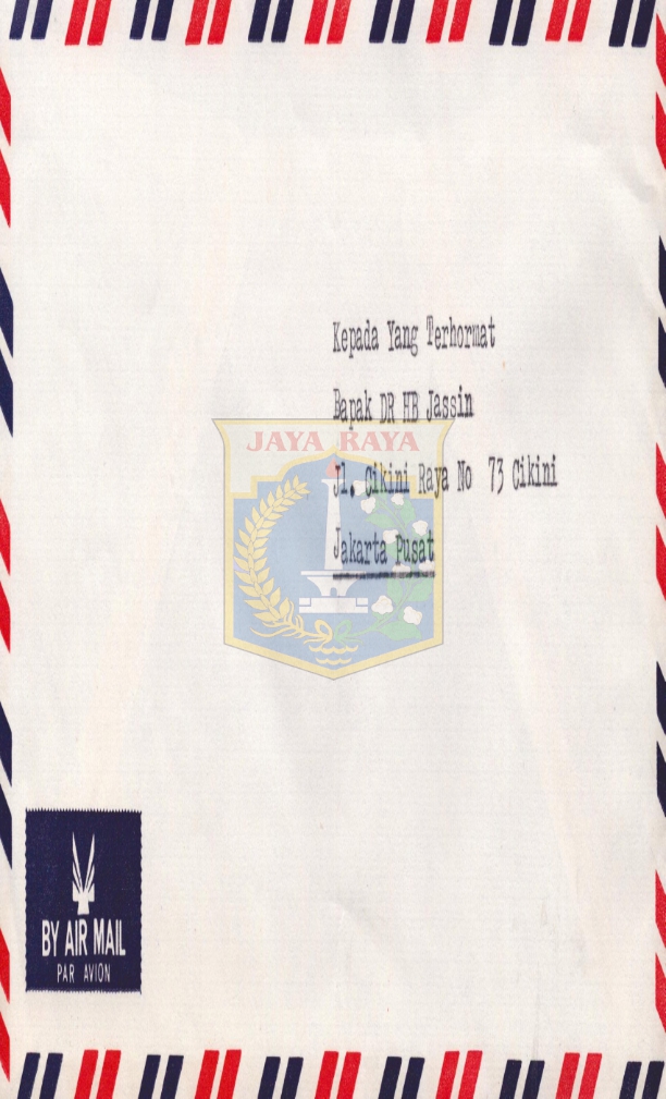 Surat usulan/gagasan Majelis Budaya Seni dari Oyon Sofyan Kepada H.B. Jassin