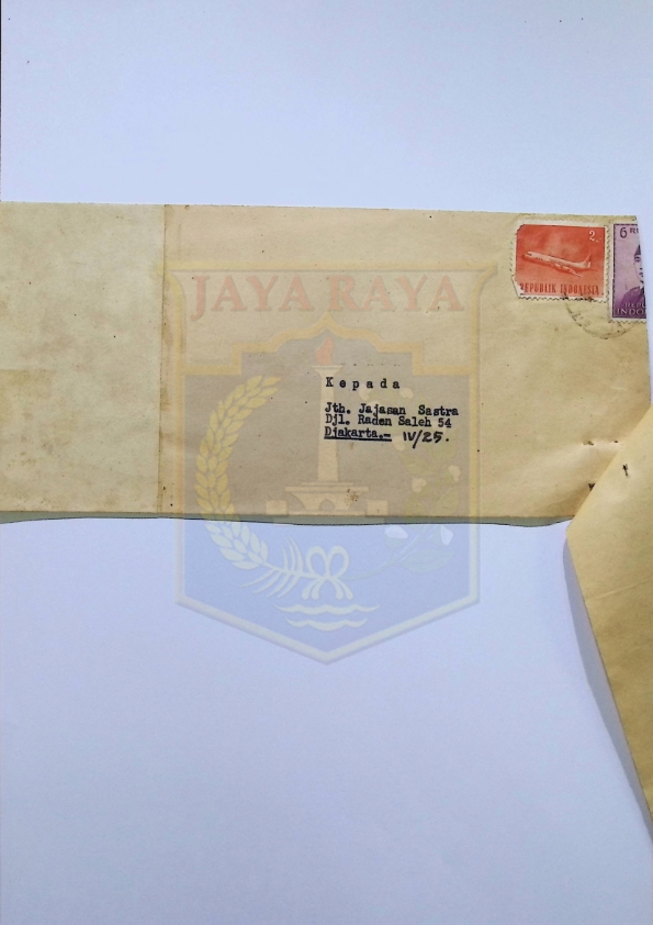 Surat dari Achmad D.S untuk Yayasan Sastra