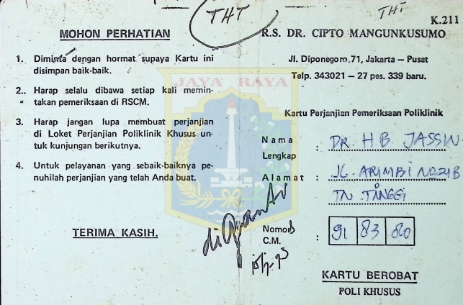 Kartu perjanjian pemeriksaan poliklinik