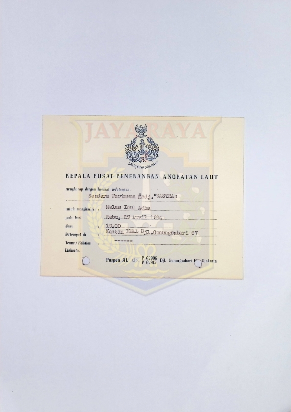 Kumpulan undangan untuk Majalah Sastra (Yayasan Sastra)