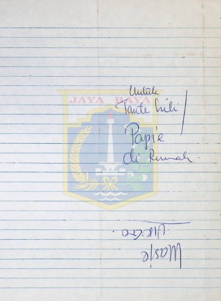 Surat tulisan tangan dari Mastinah Jassin untuk HB Jassin dan Tante Lily (29 Mei 1968)
