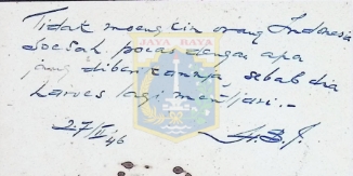 Kutipan tulisan tangan HB Jassin tahun 1946