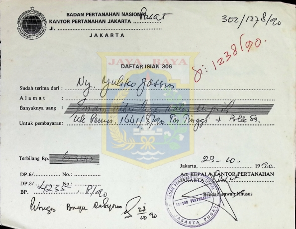 Daftar isian 306 Yuliko Jassin (23 Oktober 1990)