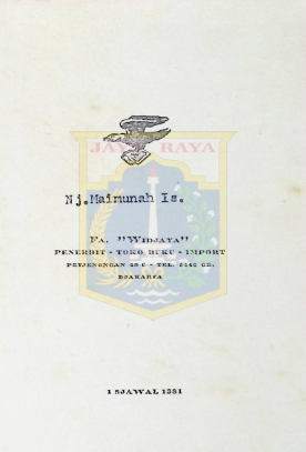 Kartu ucapan Hari Raya Idul Fitri dari Nj. Maimunah Is. (1 Syawal 1381)