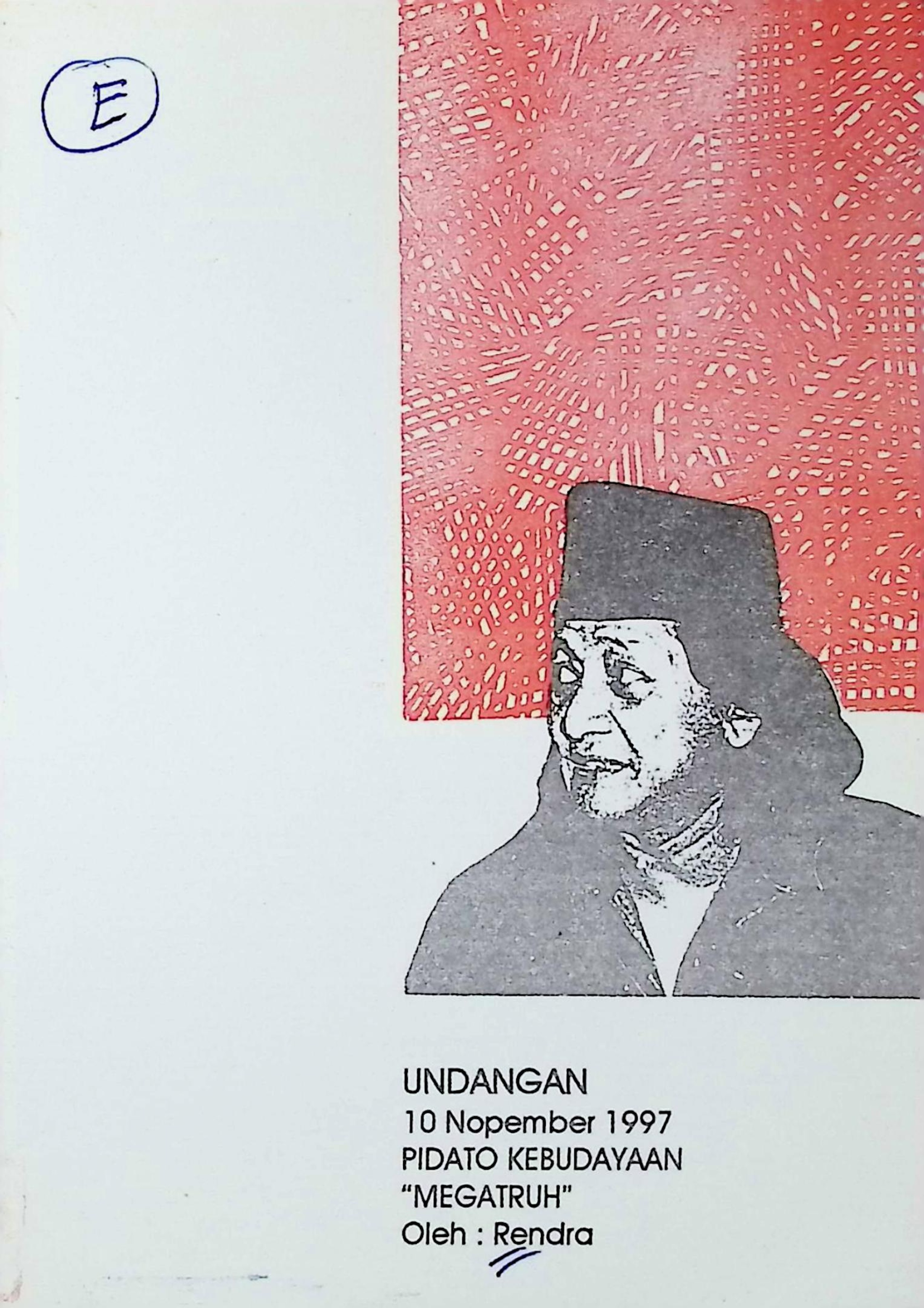 Undangan Pidato Kebudayaan WS Rendra 10 November 1997