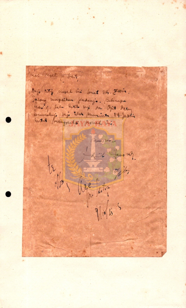 Surat dari Adjib Hamzah untuk Moel