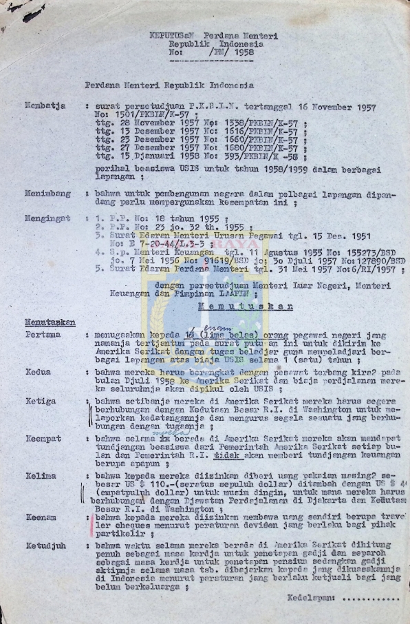 Keputusan perdana menteri Republik Indonesia (Juni 1958)