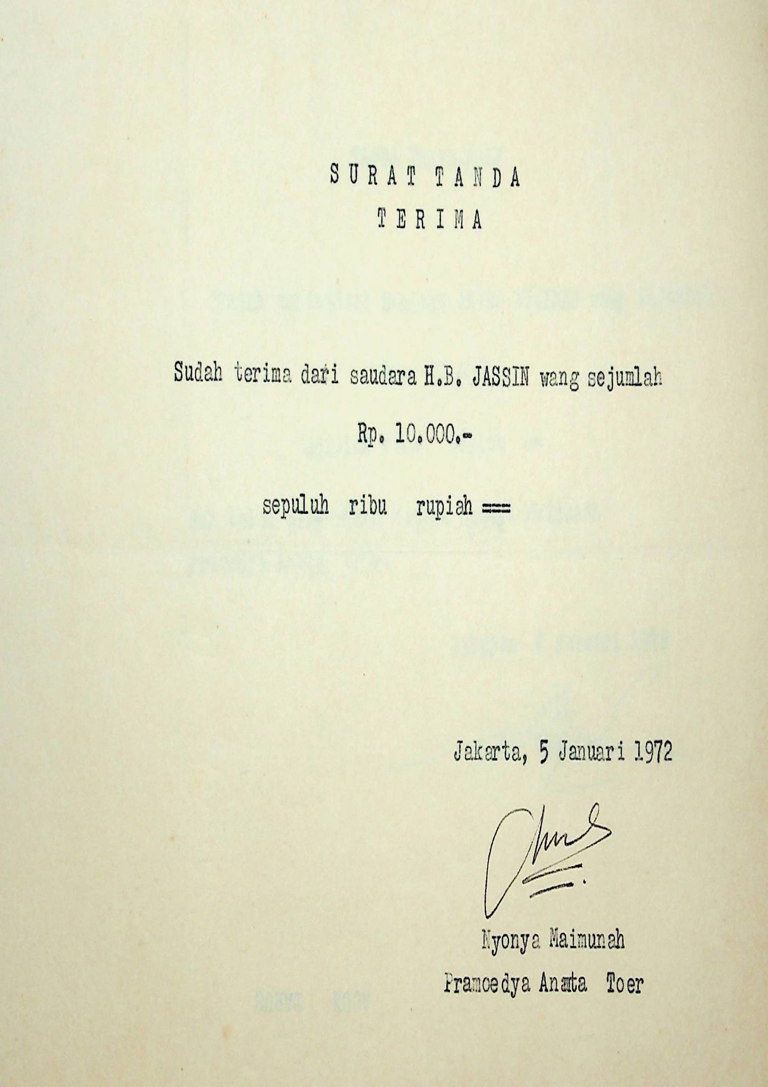 Surat tanda terima