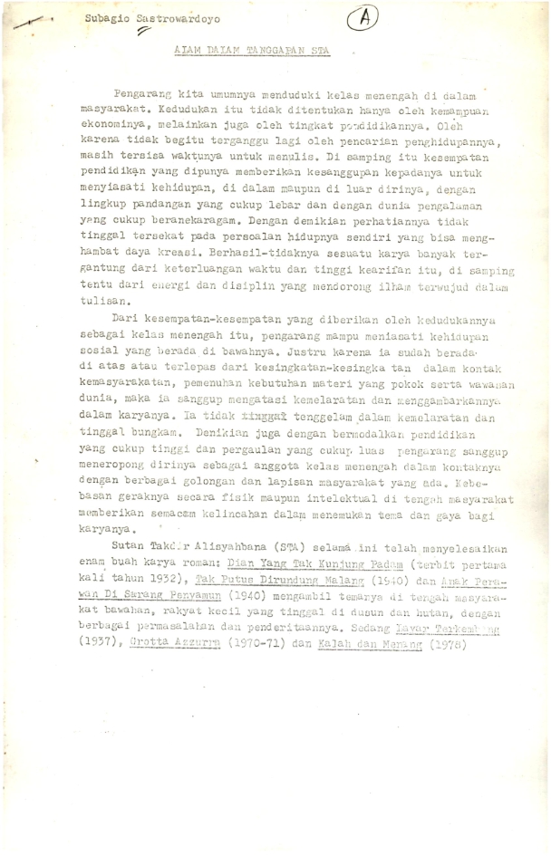 Alam dalam tanggapan STA