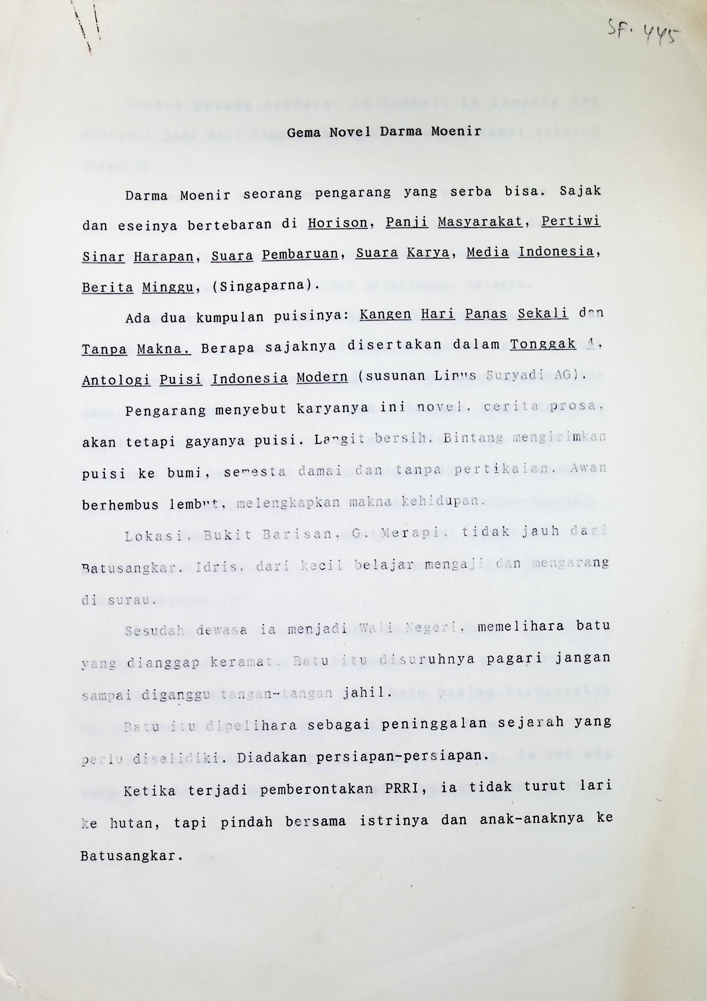 Gema novel Darma Moenir
