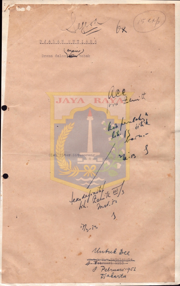 Djalan Mutiara - Drama dalam enam babak 2 / Sitor Situmorang