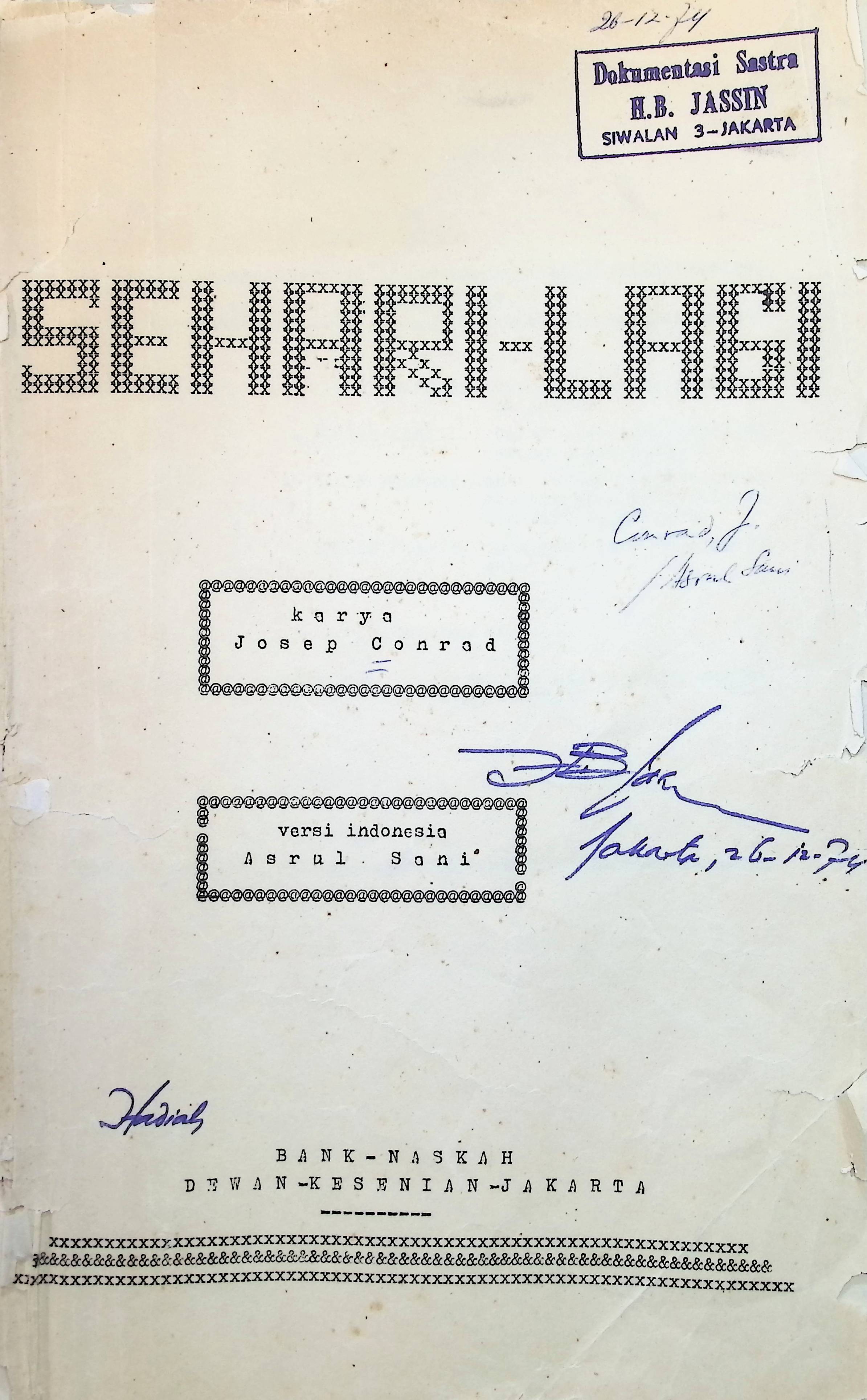 Naskah drama: Sehari lagi