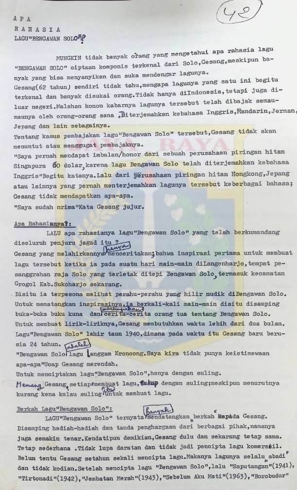 Apa rahasia lagu "bengawan solo ?"