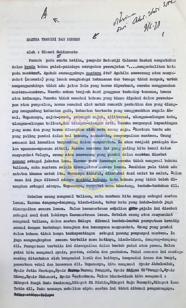 Sastra tradisi dan modern