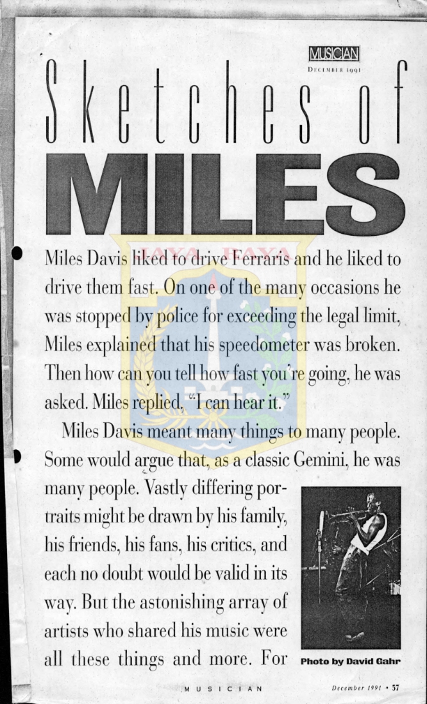 Sketches of miles
