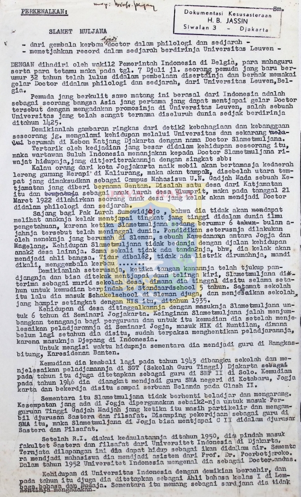 Perkenalkan: Slamet Muljana