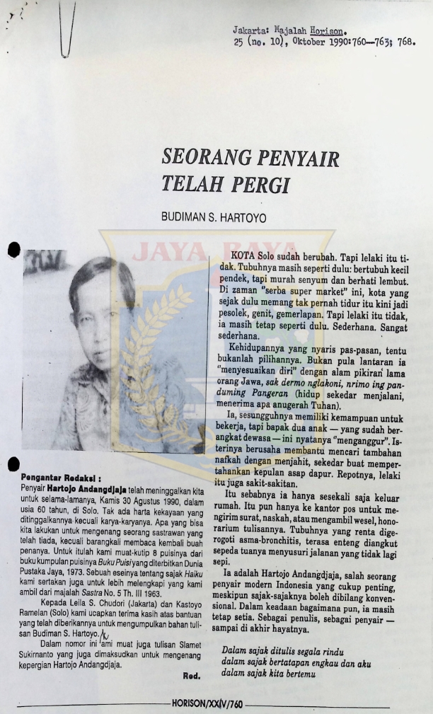 Seorang penyair telah pergi