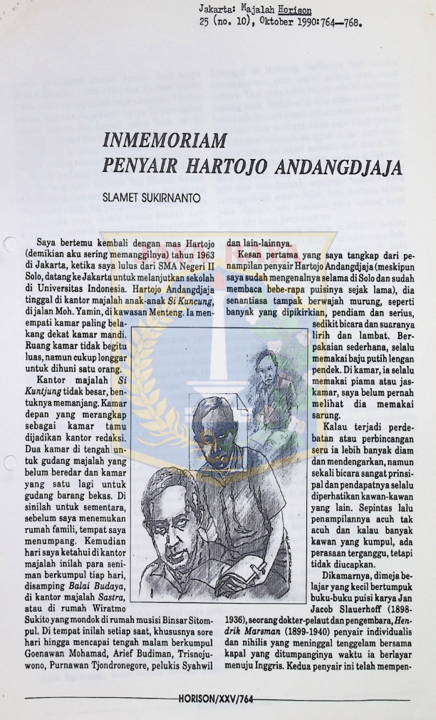Inmemoriam penyair Hartojo Andangdjaja