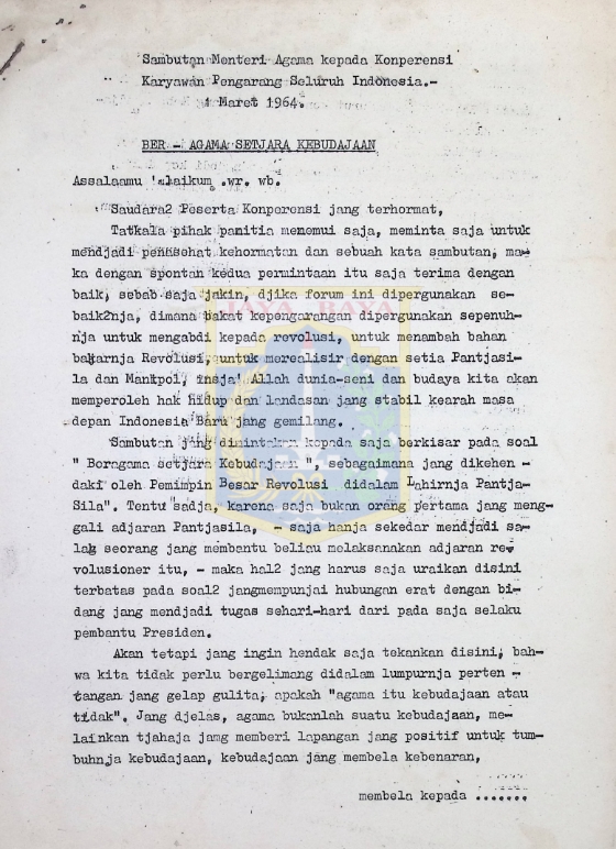 Ber-agama secara kebudayaan