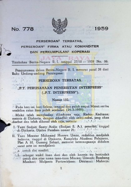 "P.T. Perusahaan Penerbitan Interpress" ("P.T. Interpress") Nomer 132