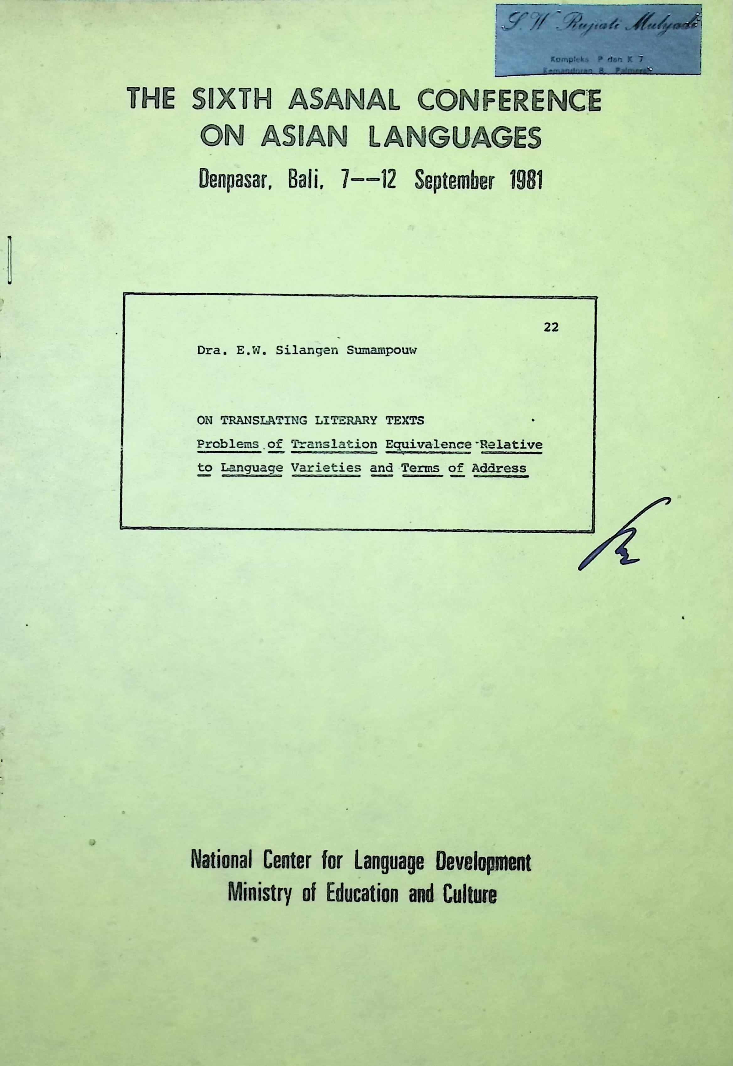 On translating literary texts. Problems of translation equivalence relative to language varieties and terms of address