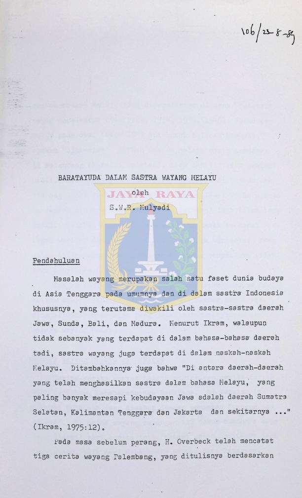 Baratayuda dalam sastra wayang Melayu