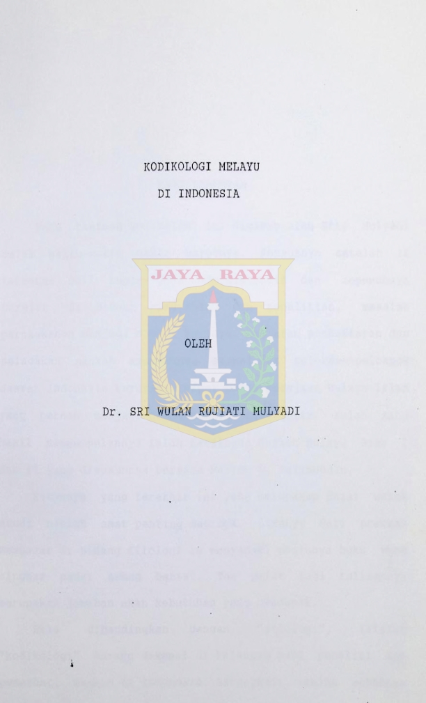 Kodikologi Melayu di Indonesia