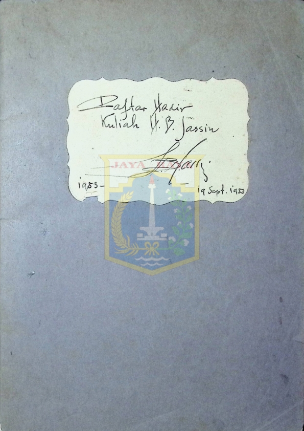 Daftar hadir kuliah H.B. Jassin tahun 1953