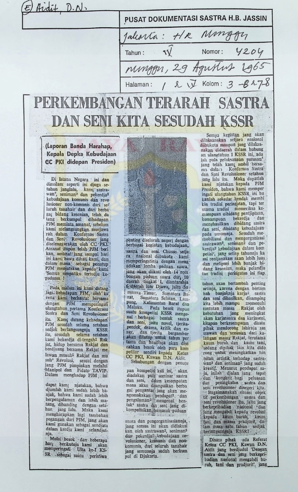 Perkembangan terarah sastra dan seni kita sesudah KSSR