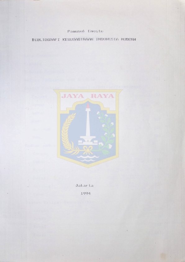 Bibliografi kesusastraan Indonesia modern