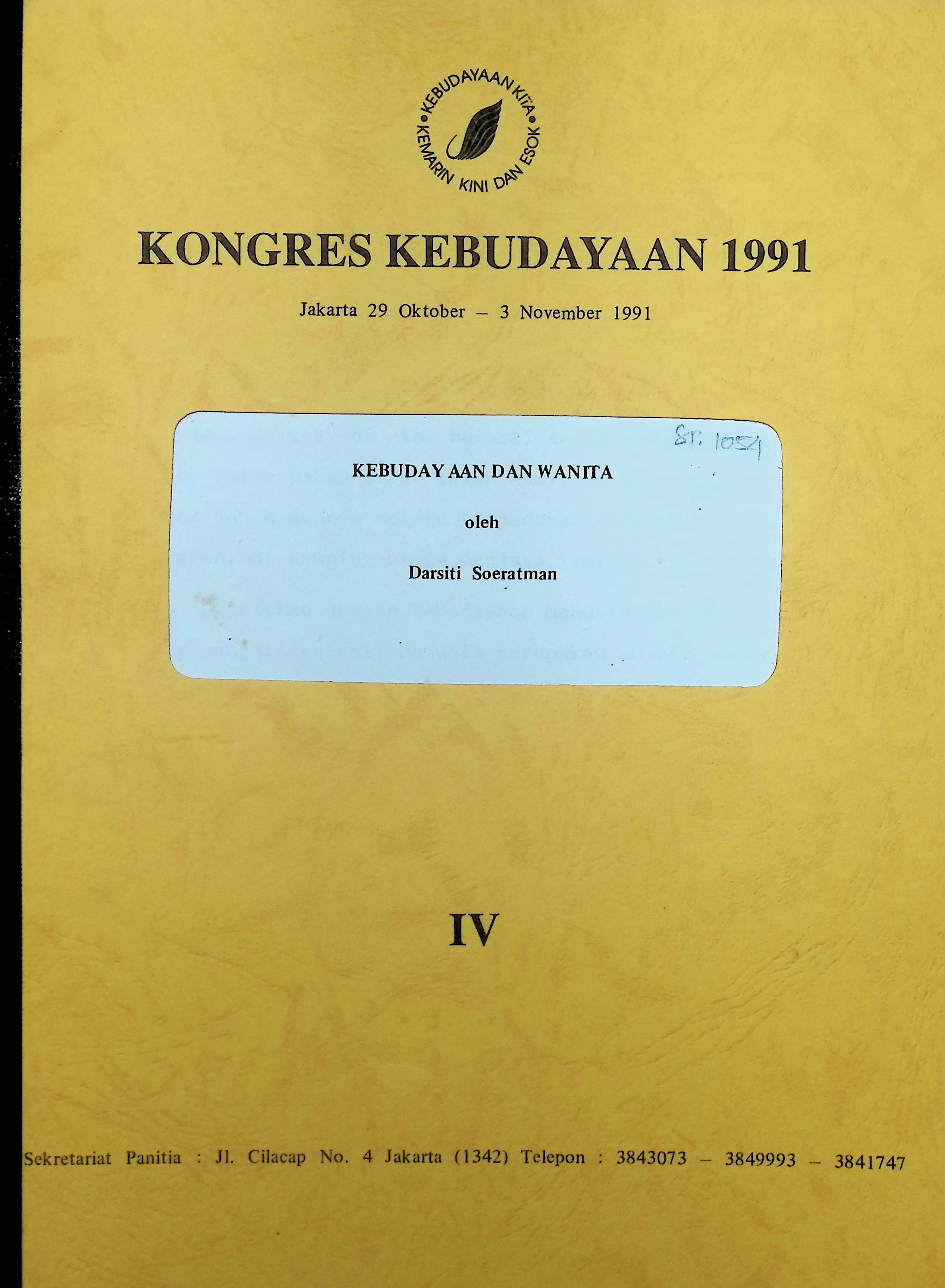 Kongres kebudayaan 1991. Kebudayaan dan wanita