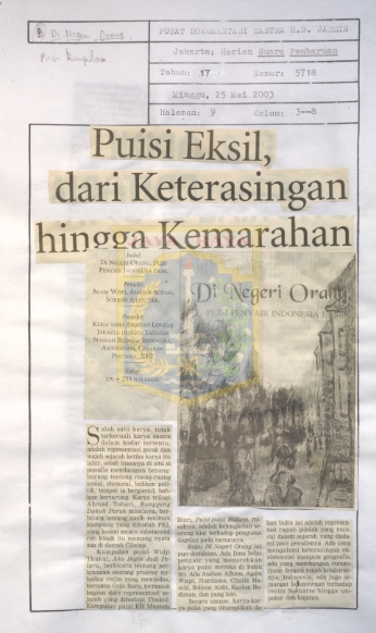 Puisi eksil,dari keterasingan hingga kemarahan