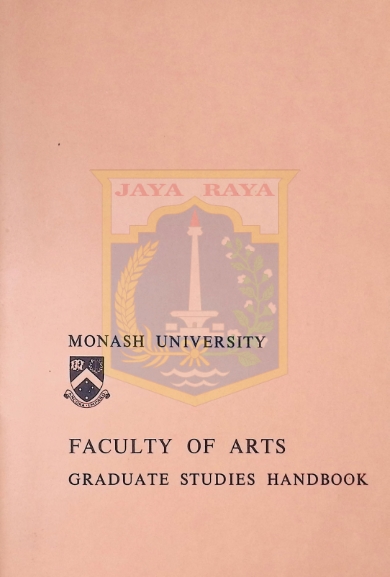Faculty of arts graduate studies handbook, Monash University