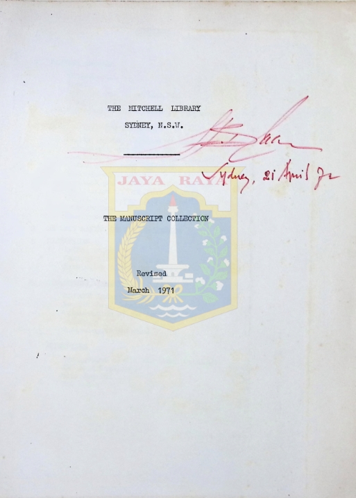 The mitchell library Sydney, N.S.W. : The manuscript collection