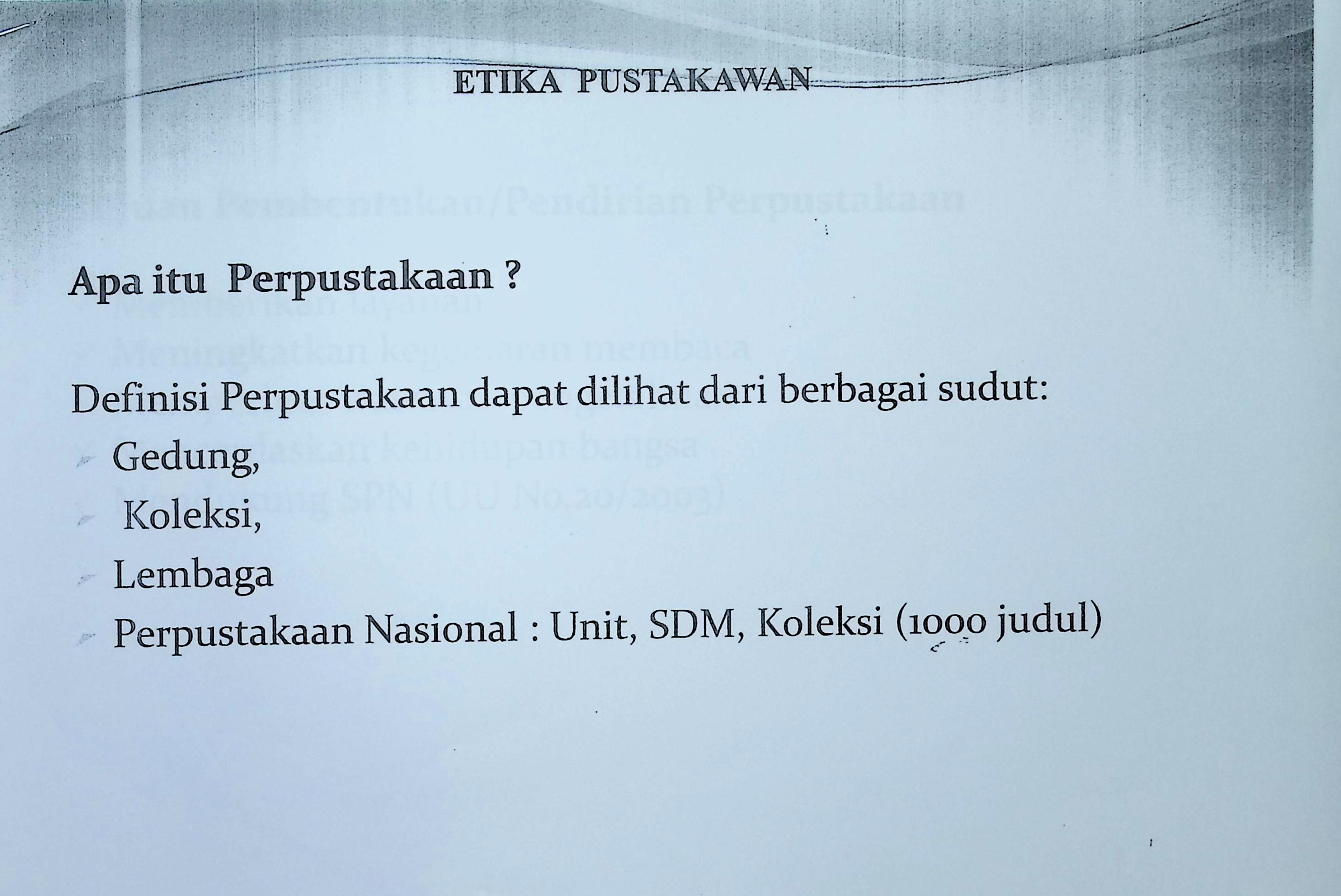 Etika pustakawan