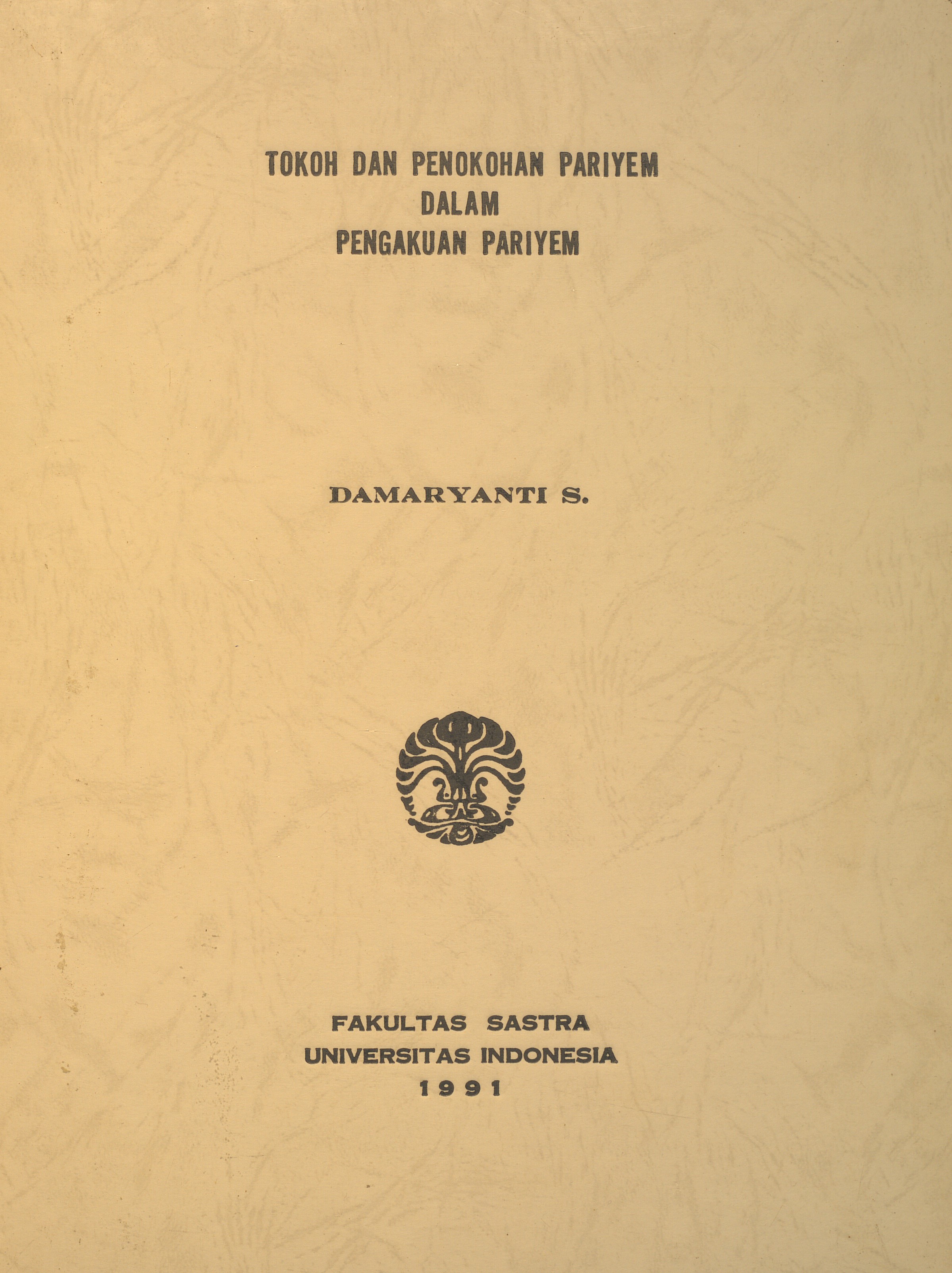 Tokoh dan penokohan Pariyem dalam pengakuan Pariyem